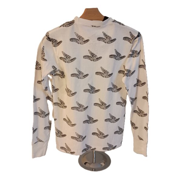 Ya.Seat.Custom Cotton Long Sleeve Tee White Motorcycle Seat Print Boy’s S EUC - Picture 3 of 14